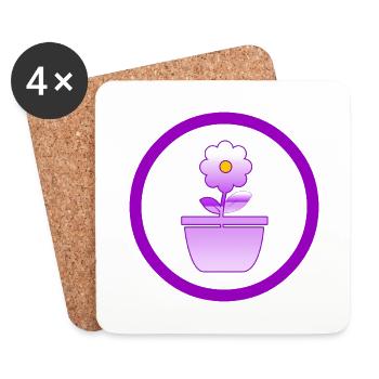 Fleur - Dessous de verre (lot de 4) - blanc - Devant