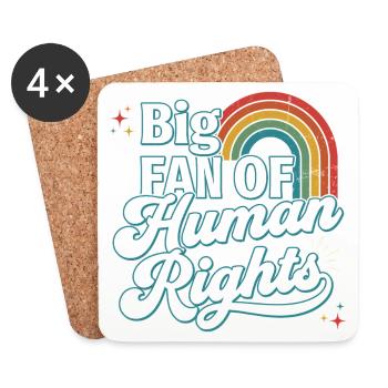 Mois de la fierté LGBTQ - Grand fan des droits humains - Dessous de verre (lot de 4) - blanc - Devant