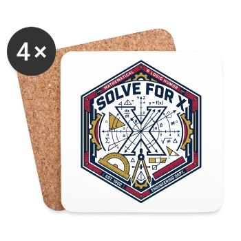 Tshirt Solve for X: Ingénierie Mathématique  - Dessous de verre (lot de 4) - blanc - Devant