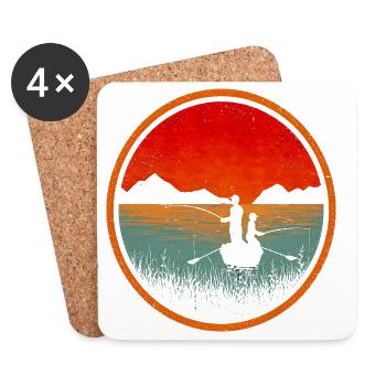 Boat Fishing - Coasters (set of 4) - white - Front