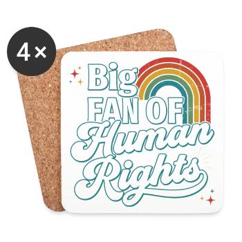 Pride Month LGBTQ - Big Fan of Human Rights - Coasters (set of 4) - white - Front