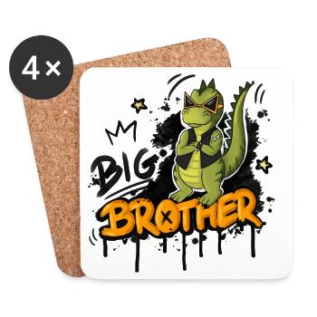 Dino Großer Bruder Style - Untersetzer (4er-Set) - Weiß - Vorne