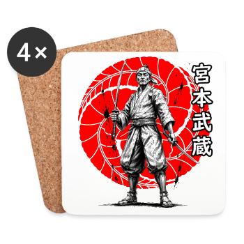 Miyamoto Musashi, escrimeur légendaire - Dessous de verre (lot de 4) - blanc - Devant