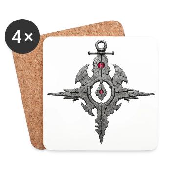 Sacred Fragment Kreuz Symbol – Mystisches Sigil - Untersetzer (4er-Set) - Weiß - Vorne