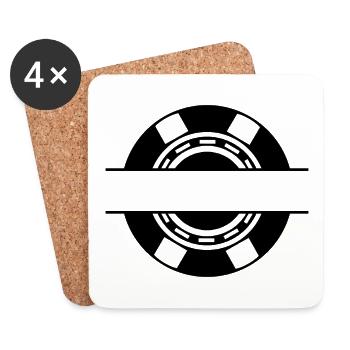 Casino Coin Monogram - Coasters (set of 4) - white - Front