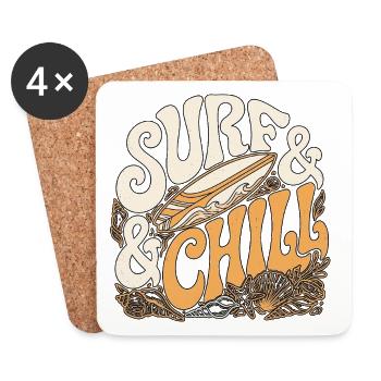 Surf and Chill - Coasters (set of 4) - white - Front