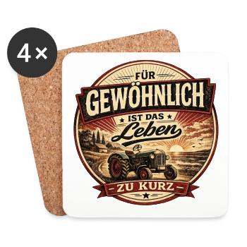 Vintage Traktor Spruch Bauernhof Design - Untersetzer (4er-Set) - Weiß - Vorne