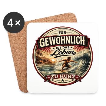 Surfing Vintage Spruch Beach Design - Untersetzer (4er-Set) - Weiß - Vorne