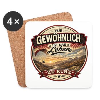 Paragliding Vintage Spruch Design - Untersetzer (4er-Set) - Weiß - Vorne