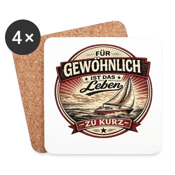 Lebensweisheit auf See Vintage - Untersetzer (4er-Set) - Weiß - Vorne
