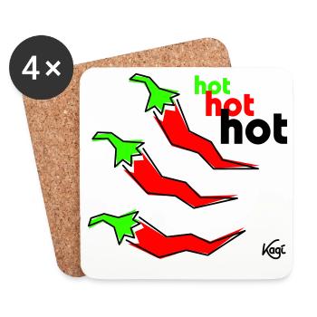 Pepperoni hot - Untersetzer (4er-Set) - Weiß - Vorne