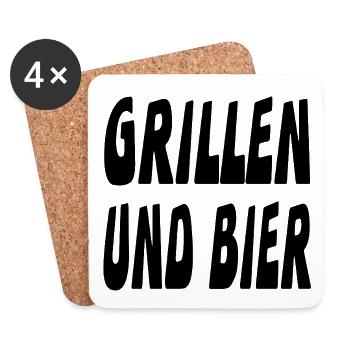 Grillen - Untersetzer (4er-Set) - Weiß - Vorne