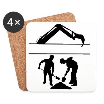 Groundworkers Custom – Digging Team - Coasters (set of 4) - white - Front