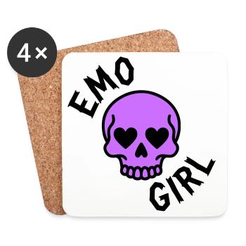 emo girl - Coasters (set of 4) - white - Front