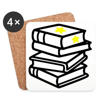 Club de lecture de la Fantasy Star Stack of Books - Dessous de verre (lot de 4) - blanc - Devant