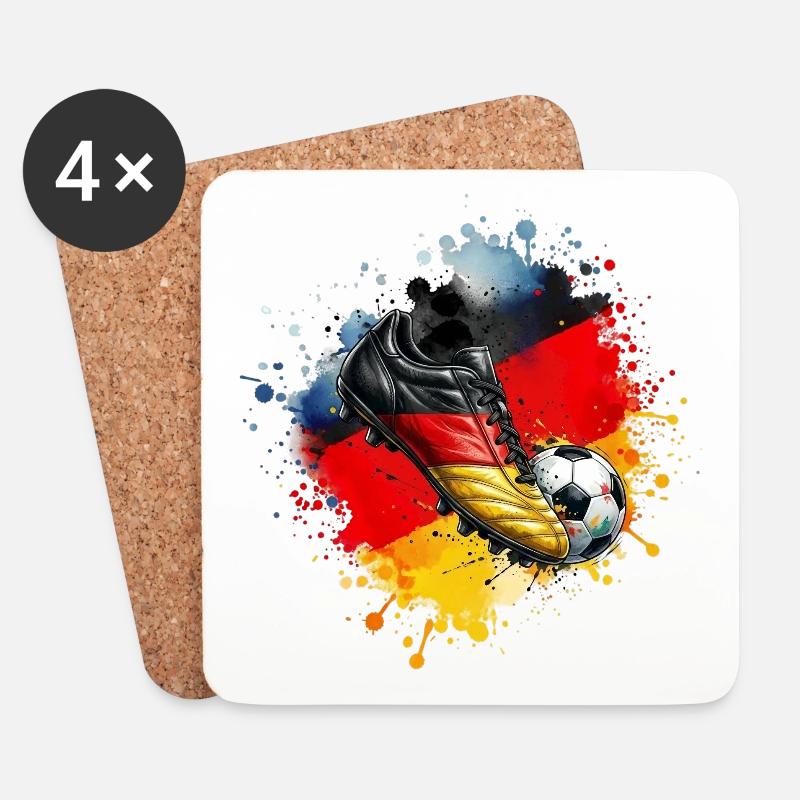 Fußball - Deutschland - Untersetzer (4er-Set) - Weiß