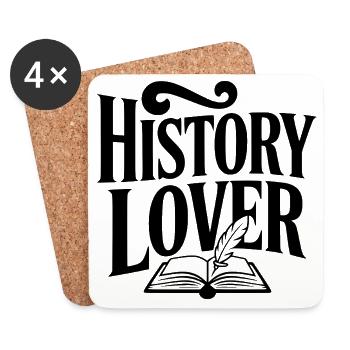 Amateur d’histoire - Dessous de verre (lot de 4) - blanc - Devant