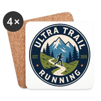 Ultra Trail Running - Dessous de verre (lot de 4) - blanc - Devant