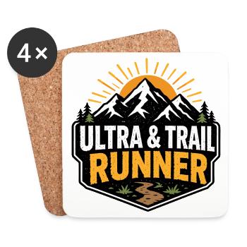 Ultra- und Trailrunner - Untersetzer (4er-Set) - Weiß - Vorne