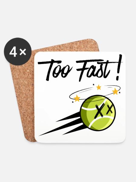 Too fast! — Tennis Humor Cartoon - Coasters (set of 4) - white