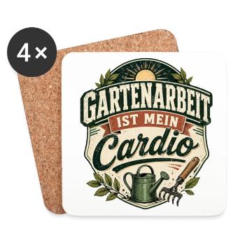 Gartenarbeit ist mein Cardio - Untersetzer (4er-Set) - Weiß - Vorne