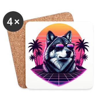 Husky Vapo Neon Sunset - Coasters (set of 4) - white - Front