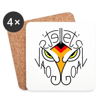 Let's Goal Adler Fanwappen - Untersetzer (4er-Set) - Weiß - Vorne