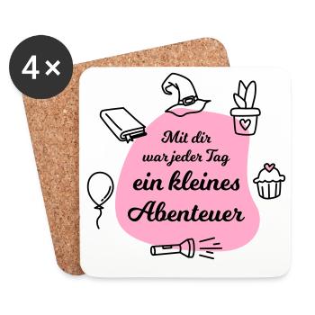 Kita Abschiedsgeschenk für die Erzieherin - Untersetzer (4er-Set) - Weiß - Vorne
