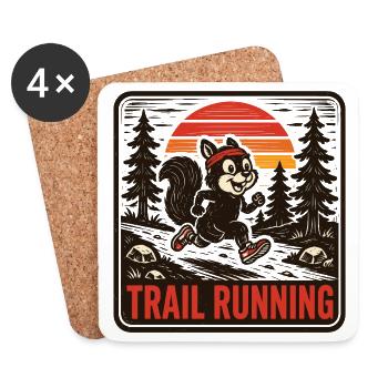 Trailrunning - Untersetzer (4er-Set) - Weiß - Vorne