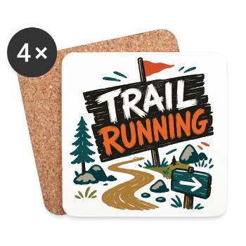 Trailrunning - Untersetzer (4er-Set) - Weiß - Vorne