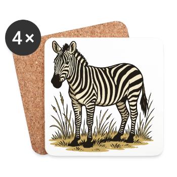Zebra - Coasters (set of 4) - white - Front