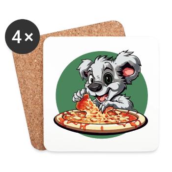 Dessin animé Pizza Dog : Aventure du fromage - Dessous de verre (lot de 4) - blanc - Devant
