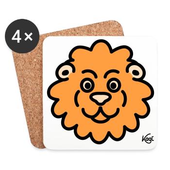 Lion Grand - Dessous de verre (lot de 4) - blanc - Devant