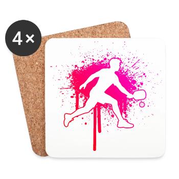 Pickleball tournament gift idea for the birthday - Coasters (set of 4) - white - Front
