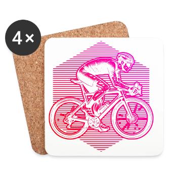 Geschenkidee für einen Roadbike mit Roadbike - Untersetzer (4er-Set) - Weiß - Vorne