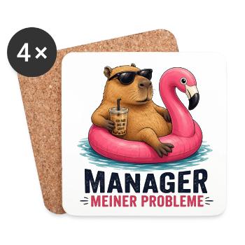 Manager Meiner Probleme Flamingo - Untersetzer (4er-Set) - Weiß - Vorne