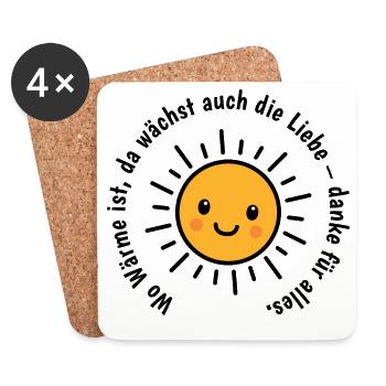 Geschenk zum Dank - Untersetzer (4er-Set) - Weiß - Vorne