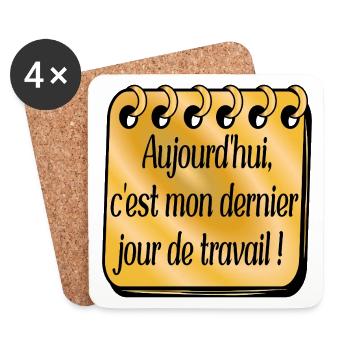 Dernier Jour de Travail - Dessous de verre (lot de 4) - blanc - Devant