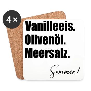 Vanilleeis Sommer Olivenöl - Untersetzer (4er-Set) - Weiß - Vorne