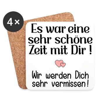 Abschied Kollegin - Schöne Zeit - Untersetzer (4er-Set) - Weiß - Vorne