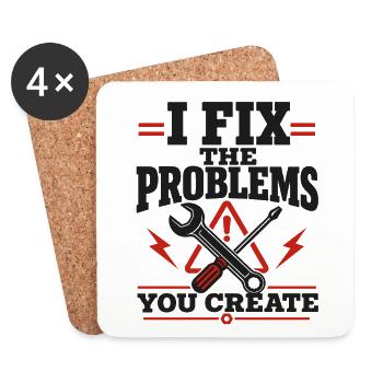 I Fix The Problems - Untersetzer (4er-Set) - Weiß - Vorne