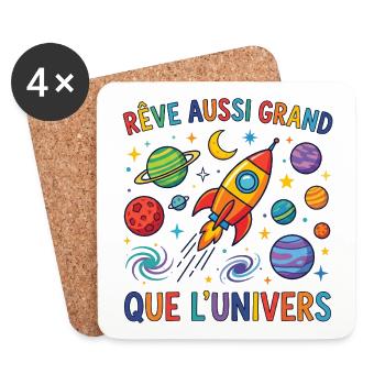Rêve Aussi Grand Que L'Univers Espace - Dessous de verre (lot de 4) - blanc - Devant