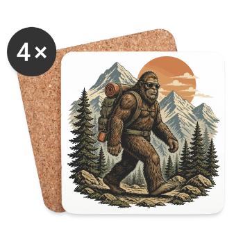 Bigfoot Mountain Hikers - Coasters (set of 4) - white - Front