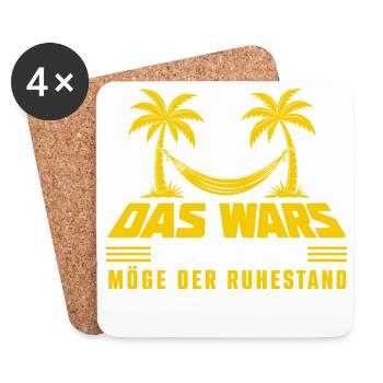 Das Wars Rente 2026 - Untersetzer (4er-Set) - Weiß - Vorne