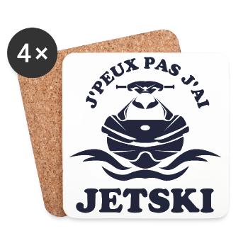 Jetski Ich kann nicht Ich habe Jetski - Untersetzer (4er-Set) - Weiß - Vorne