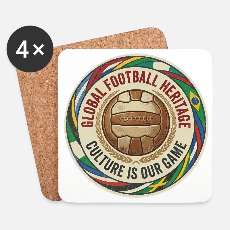 Global Football Heritage Emblem - Untersetzer (4er-Set) - Weiß