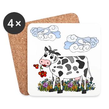 Cow - Coasters (set of 4) - white - Front