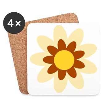 70er Jahre Blume Muster Hippie Geschenk - Untersetzer (4er-Set) - Weiß - Vorne
