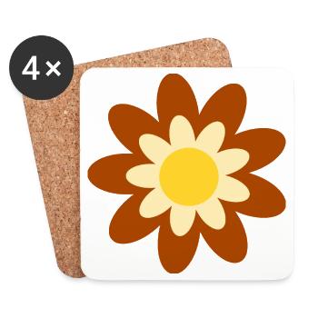 70er Jahre Blume Muster Hippie Geschenk - Untersetzer (4er-Set) - Weiß - Vorne