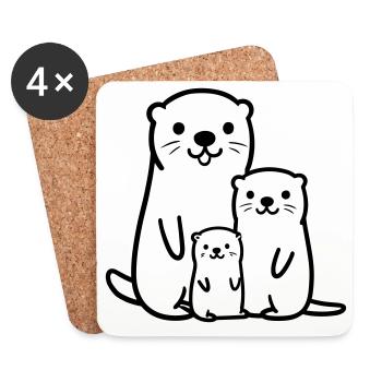 otter - Coasters (set of 4) - white - Front
